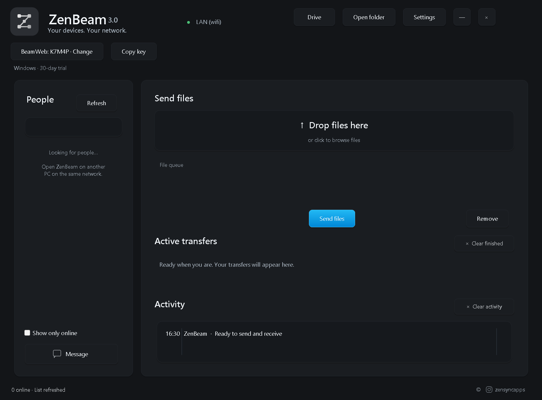 ZenBeam 3.0 with BeamWeb and local file transfer controls